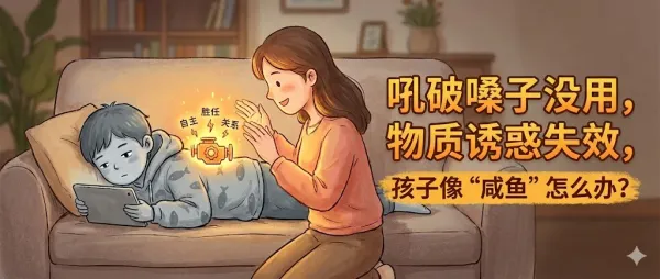 吼破嗓子没用，物质诱惑失效，孩子像“咸鱼”怎么办？