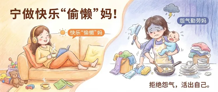 两种妈妈，两种结局：一个在勤劳中崩溃，一个在“偷懒”中自愈。