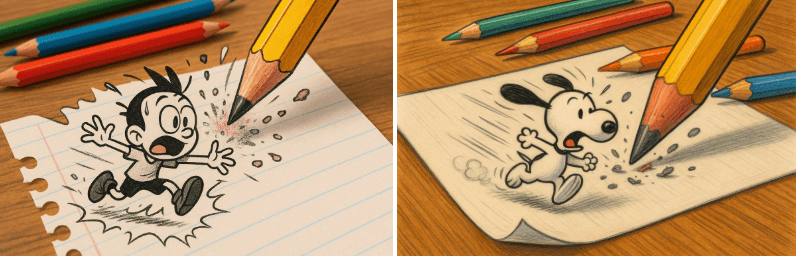 Little cartoon characters on paper -紙上的小卡通角色