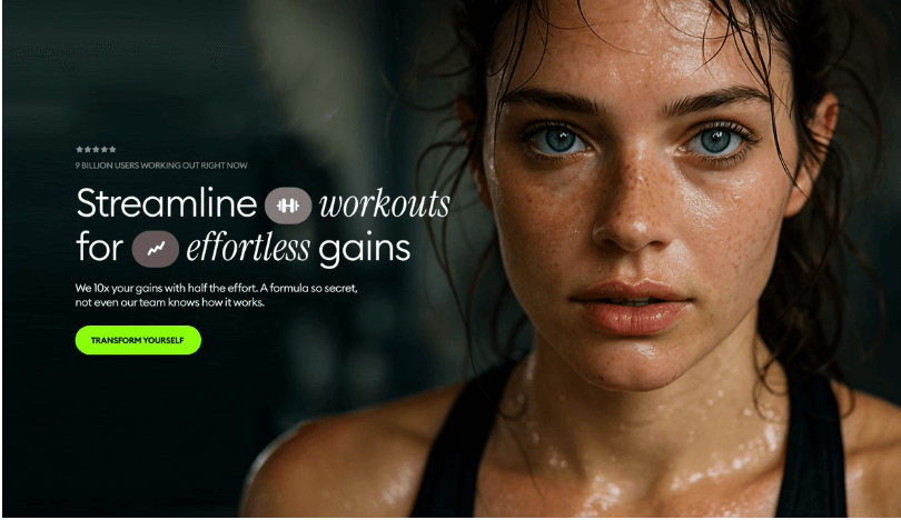 Brand landing page - Close-up of a young woman's face after exercise -品牌著陸頁-年輕女性運動後的臉部特寫