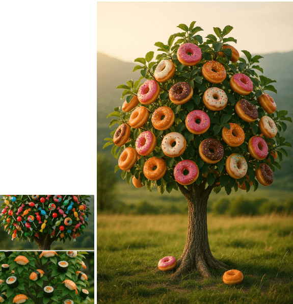 Products hanging on the tree -樹上掛著產品