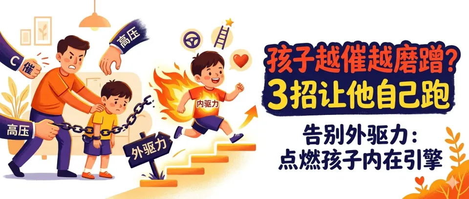 孩子总要催才动？90%家长都做错了！用这3招点燃内驱